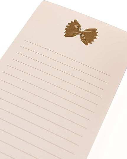 Graphique Macaroni Bowtie Magnetic Notepad, 100 Tear-Away Sheets for Grocery, Shopping & To-Do Lists, Writing Pad for Fridge, Kitchen, Office