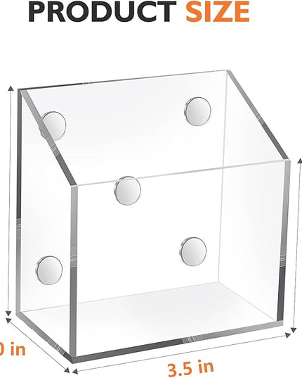 Ameceres Magnetic Pen Holder Classroom Organization Acrylic Marker Holder for Whiteboard Refrigerator Locker Accessories Pencil Dry Erase Marker Basket (1 Compartment * 2)