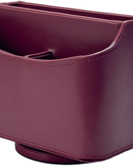 UnionBasic Rotating Desk Organizer, 360 Degree Desk Spinning Caddy, Desktop TV Guide/Mail/Media/Remote Controller Holder Organizer,Burgundy
