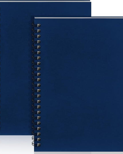 Yahenda Spiral Notebook Bulk A5 Journal Lined 8.3'' x 5.5'' Writing Composition Paper Small Notepad Subject Notebook for Students Office Business Back to School Supplies(Deep Blue,2 Pcs)