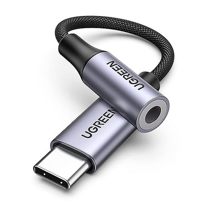 UGREEN USB C to 3.5mm Audio Adapter Type C to Headphone Aux Jack Dongle 24bit/96kHz HiFi DAC Cable Cord Compatible with iPhone 17 16 Pro Max/16 Plus, iPad, Galaxy S25 S24 Ultra, Pixel 10 Grey