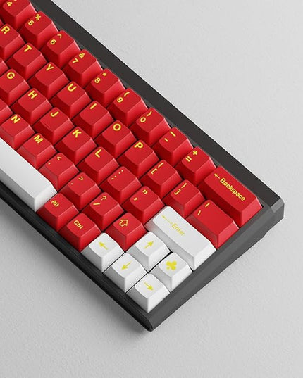 Sumgsn 160 Keys Doubleshot Keycaps Cherry Profile Classic Red Keycaps Set 7u Spacebar Fit for 61/64/87/104/108 Cherry Mx Switches ISO ANSI Layout Mechanical Keyboards Alice Keyboards