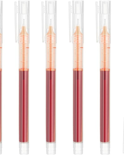 PATIKIL 6Pcs Colored Gel Ink Pens, 0.5mm Extra Fine Point Smooth Writing Japanese Quick Drying Liquid Ink Rollerball Pens for Office Stationery Classroom Teachers, Orange