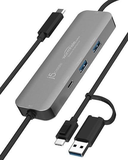 j5create Screen/Mouse/Keyboard/File Sharing Hub - Wormhole Switch Display KVM Sharing - PC to PC USB 3.1, Compatible with Windows 11, 10 (JCH462)