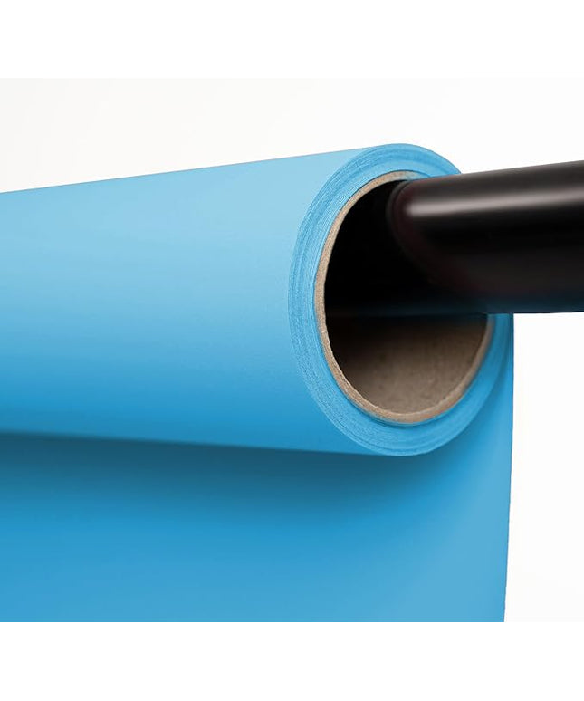 Kate Seamless Paper Backdrop for Photography Solid Blue Backdrop Paper (106.8''x32.8' Lite Blue)