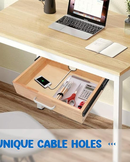 Under Desk Drawer Storage Organizer - Wooden Mounted Sliding Pull-out Drawer, Hidden Desktop Organizer for Office