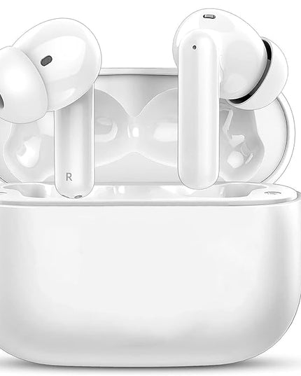 True Wireless Earbuds Bluetooth 5.3 Mic Noise Cancelling IPX7 Waterproof Hi-Fi Stereo Sound Long Battery 42H Playtime Auto Pairing for Android/Samsung/Apple iPhone Headphones pro,White
