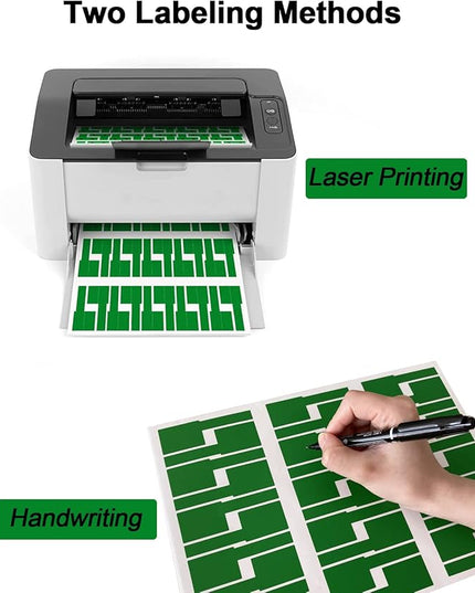 540 Pcs Cable Labels Tags for Cable Management, 9 Colors Cord Paper Ideniication Tags for Electronics, Waterproof Labeling Wire, Self Adhesive Tear Resistant Wire Labels Laser Printer & Handwriting