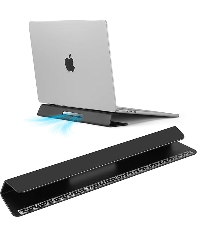 Portable Laptop Wedge Airflow Cooling Stand, Aluminium Laptops Feet Legs Improved Ergonomics, Stability, and Versatility - Compatible with MacBook and All Laptop, with Ruler