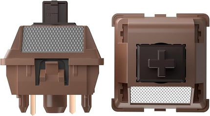 DUROCK Mocha Chocolate T1 Switches, Full POK T1 Tactile Switch 62g Long Spring, Light Diffuser 5 Pins Lubed Mechanical Keyboard Switches (70pcs)