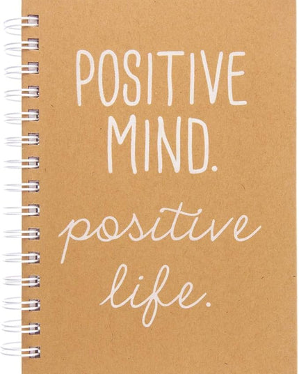 Graphique Designer Notebooks - Positive Mind. Positive Life. - Spiral Bound Writing Journals for Offices, Schools, Classrooms, and More - Hard Cover with 160 Ruled Pages (6.25" x 8.25")