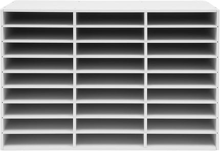 Literature Organizer 27 Slots Compartments Desktop File Sorter Mail Center Paper Storage Cabinet Home & Office Mailbox School Classroom Keepers