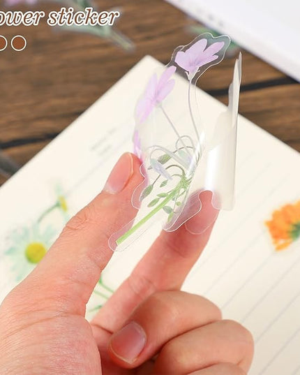 160 Pieces Natural Flower Stickers for Scrapbooking, Self-Adhesive Scrapbooking Stickers Supplies Journal for Adult Card Making Letters DIY