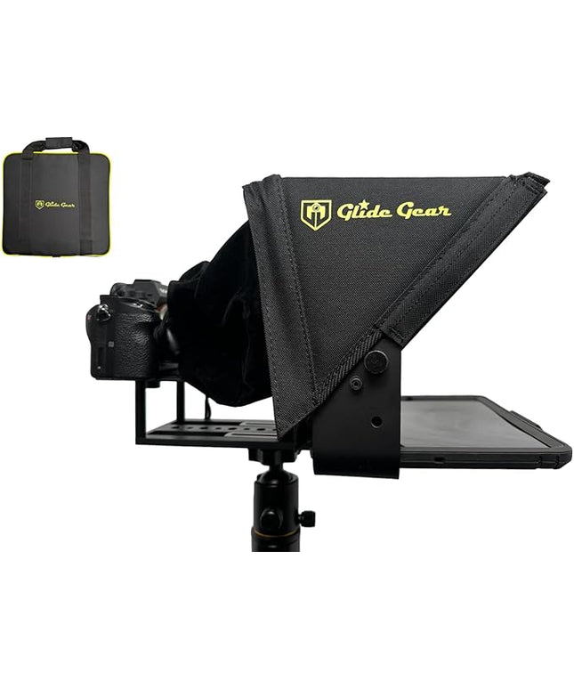 Glide Gear TMP 100 Teleprompter – DSLR, Tablet, Smartphone – 12" Glass, Carry Case, No Assembly