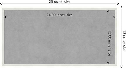 Amanti Art White Framed Magnetic Board 13x25 Small Vision Board for use with Magnets, 100% Metal Sheet to Display Items as Office Decor or for Home Organization in mudroom, Kitchen or Kids Room