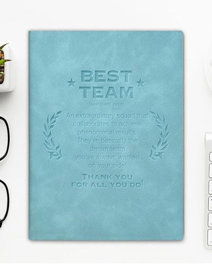 Best Team Journal Notebook, Employee Appreciation Gift for Coworkers Best Team Definition Leather Journal for Writing Travel Business Work