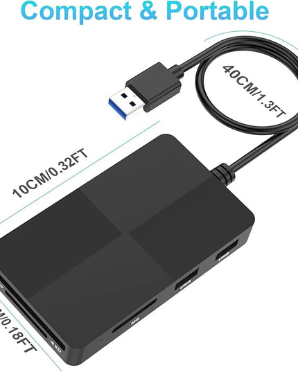 Memory Stick Pro Duo Adapter, USB C + USB 3.0 Multi Card Reader for MS/SD/TF/XD/CF/, 8 in 1 Memory Card Reader (USB A)