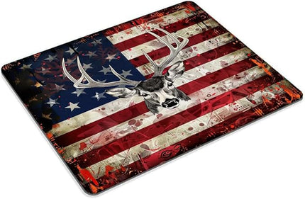 Square Mouse Pad Colorful Deer and National Flag-3,Gaming Mouse Pads for Desk,Soft Computer Waterproof Non-Slip Mouse Mat