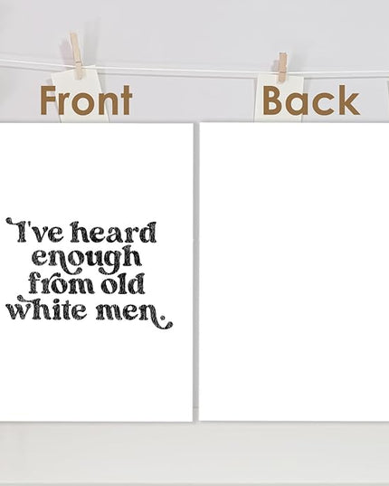 Funny Political Feminist Spiral Journal Notebook 5.5x8.3in, Women Empowerment Gifts Journal, Feminist Gifts Notebooks for Note Taking, I've Heard Enough From Old White Men Hardcover Notebook