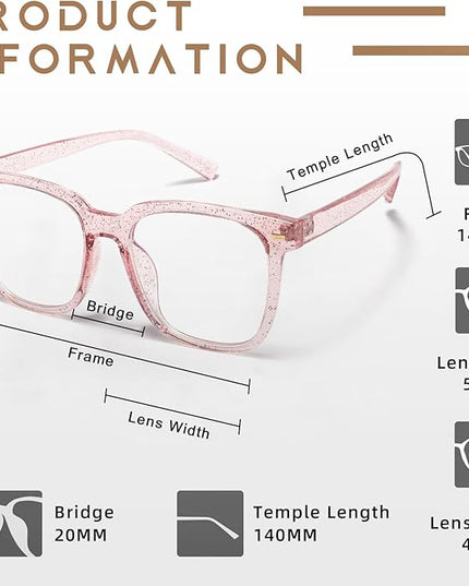 PANNER Oversized Square Blue Light Blocking Glasses for Women Men Anti Glare Reduce Eyestrain Computer Glasses
