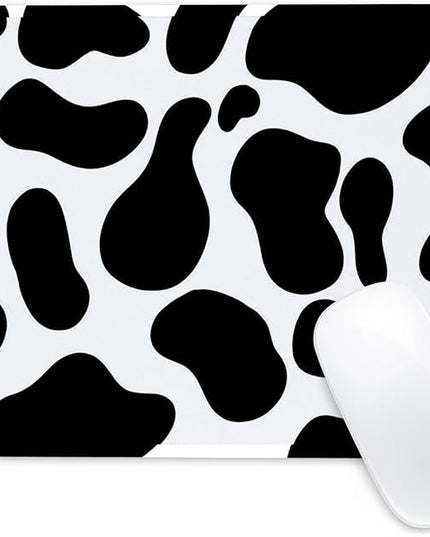 Cow Pattern Square Mouse Pad,Non-Slip Rubber Base Mouse Pad, Home Office Decoration Desktop Accessory,Laptop Mouse Pad for Office Laptops,9.4x7.8x0.12inch.