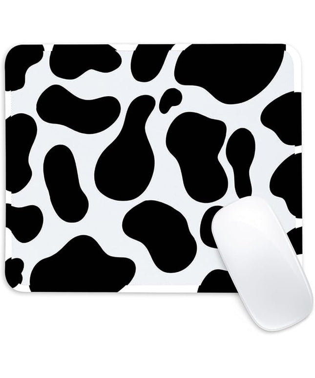 Cow Pattern Square Mouse Pad,Non-Slip Rubber Base Mouse Pad, Home Office Decoration Desktop Accessory,Laptop Mouse Pad for Office Laptops,9.4x7.8x0.12inch.