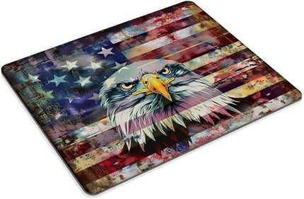 Square Mouse Pad Vibrant Colorful Eagle with National Flag-9,Gaming Mouse Pads for Desk,Soft Computer Waterproof Non-Slip Mouse Mat