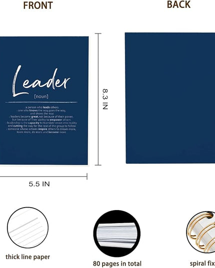 OXW Navy Blue Meeting Notebooks for Work, Leadership Gifts Office Work Notebook Journal for Writing Note Taking, Thank You Gifts for Women Men Leader Mentor Boss Manager Principal, 5.5"x8.3"