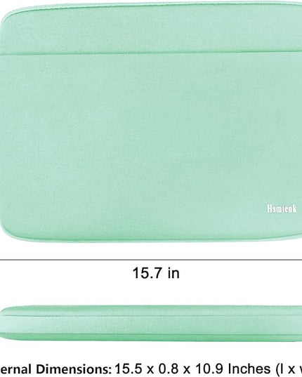 Laptop Sleeve Case 15.6 inch, Shockproof Protective Notebook Cover with Accessory Pocket, Carrying Laptop Bag for HP, ASUS, Dell, Lenovo, Acer, Light Blue