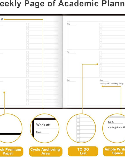 Academic Planner for 2026 or Anytime – 8.5" x 11" Undated Weekly Student Planner For Homeschool, High School, College & Nursing Students, 200 Pages, Black