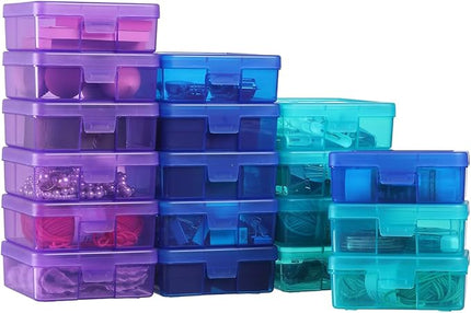 novelinks 18 Pack Small Plastic Storage Containers Clear Arts & Crafts Storage Boxes & Organizers Stackable Small Containers With Lids For Organizin (Set 4)