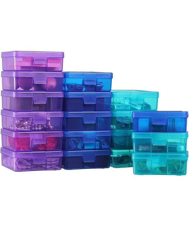 novelinks 18 Pack Small Plastic Storage Containers Clear Arts & Crafts Storage Boxes & Organizers Stackable Small Containers With Lids For Organizin (Set 4)