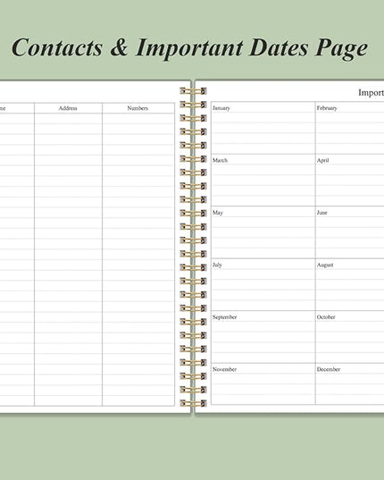 Daily Planner Undated - B5 To Do List Notebook Hourly Schedules, Spiral Appointment Planner for Women and Men, PVC Hardcover, Inner Pocket, Elastic Closure, 7" x 10", Green