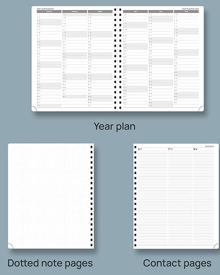 POPRUN 2026 Weekly and Monthly Planner Calendar, January 2026 - December 2026,Large 8.5'' x 10.5'' Spiral Bound Appointment Book, Includes Monthly Tabs, Inner Pocket,Soft Cover - Navy Blue