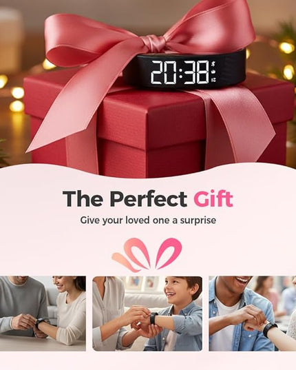 Vibrating Alarm Clock Watch, 2026 New Wristband, Rechargeable Silent Alarm for Deep Sleepers, LED Display Vibrating Alarm Watch for Elderly