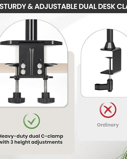 TARION Camera Arm Desk Mount: Heavy Duty DSLR Desktop Mount Camera Stand with Tablet Holder Double C Clamp 1/4 3/8 Screw Adapter Articulating Arm for Selfie Streaming Videography TitanRig Lite Z