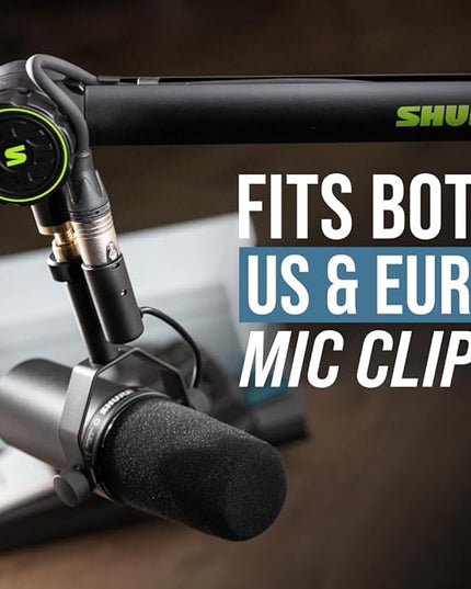 Shure by Gator Deluxe Articulating Desktop Podcasting Mic Boom Arm with Cable Management Channel; (SH-BROADCAST1)
