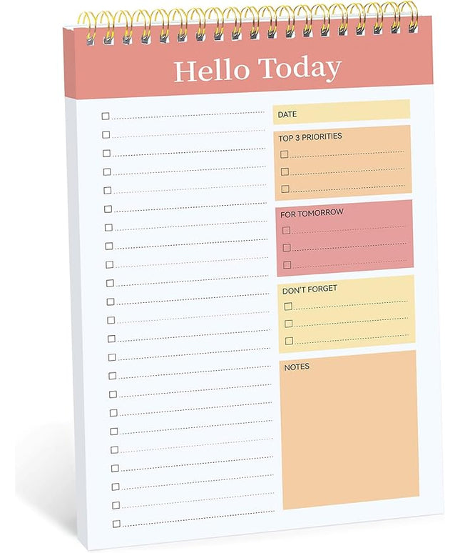 Taja To Do List Notepad - To Do List Notebook for Work with 52 Sheets, 9.8" x 6.5", Undated Daily Planner Perfect for Daily Tasks and Goal Setting, Notepad Suitable for Office, Home & School - Pink