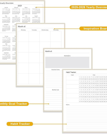 Academic Planner for 2026 or Anytime – 8.5" x 11" Undated Weekly Student Planner For Homeschool, High School, College & Nursing Students, 200 Pages, Beige
