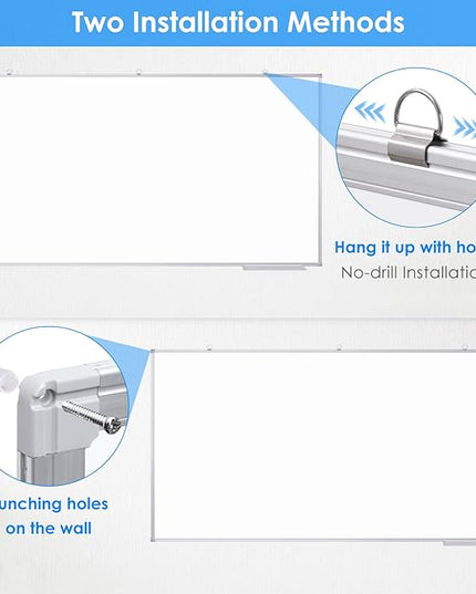 Large Dry Erase Board 96 x 48 Inch, maxtek Magnetic White Board Dry Erase for Wall 8' x 4' Wall-Mounted Aluminum Frame Presentation Marker Board with a Long Pen Tray for Classroom, Office & Home