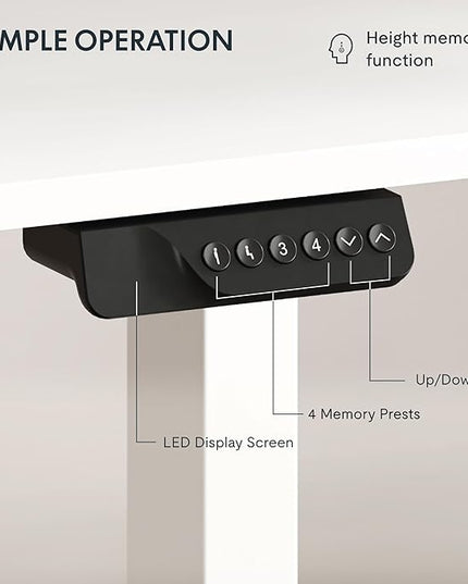 FLEXISPOT 71x32 Inch Large Dual Motor Electric Standing Desk, White - Computer Desk with Memory Controller, Home Office Desk with Splice Board