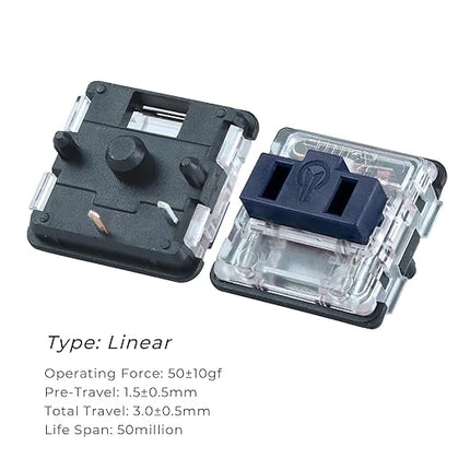 Kailh PG1350 Choc V1 Mechanical Keyboard Switch,Low Profile switches,Chocolate Silent Mechanical Clicky/Linear/Tactile Switches,RGB SMD LED 5-Pin Kailh Switches(Navy-70Pcs