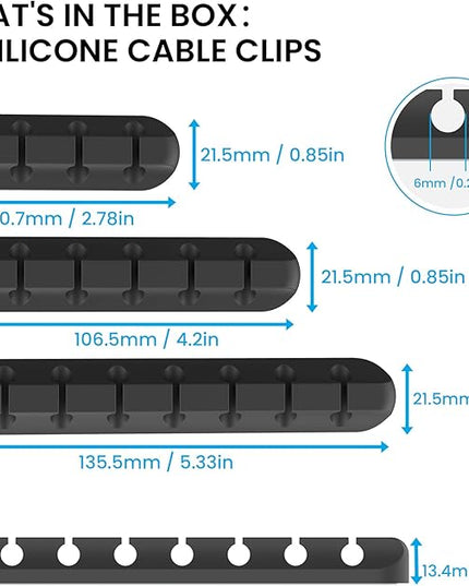 AhaStyle Cable Clips, 3 Pack Cord Holders Cable Organizer Self Adhesive Cord Keeper for Desktop Organizing USB Cable/Nightstand Power Cord/Mouse Cable/Wire PC/Cord Clips for Home Office and Car