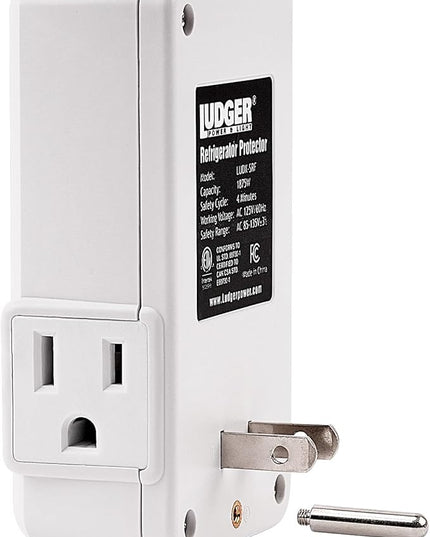 Ludger Power Surge Protector for Appliances (LUDX-SRF), ETL Certified, Unique Side Socket, Connects to All Types of AC, Reliable AC Protection, 4-Minute Safety Cycle, 3 Modes LED Indicator