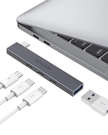 MOGOOD USB C Hub USB C Splitter for Laptop(Monitor NOT Supported),Type C Multiport Adapter with 60W Power Delivery for MacBook Quest3(Would't Charging Over 60W)