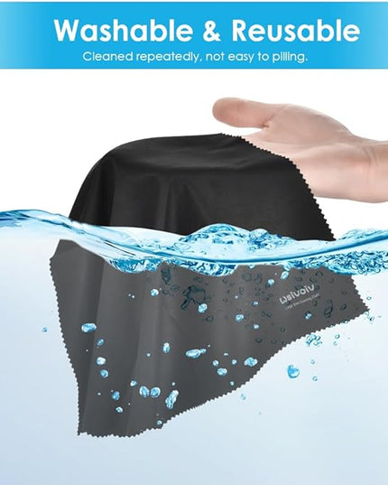Wsivoiv 6PCS Large Eyeglass Cleaning Cloths, 12 x12 inches Glasses Cleaner, Individually Wrapped, Premium Microfiber Cleaning Cloth for Glasses, TV, Laptop Screens and Lens, Easier to Grip and Use