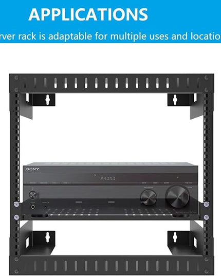 2 Pcs of 1U Universal Rack Shelf, 12" Deep Vented Cantilever Rack Tray for 19" Networking Cabinet or Rack, Black 2 Pcs (12 inches 2 Pcs)