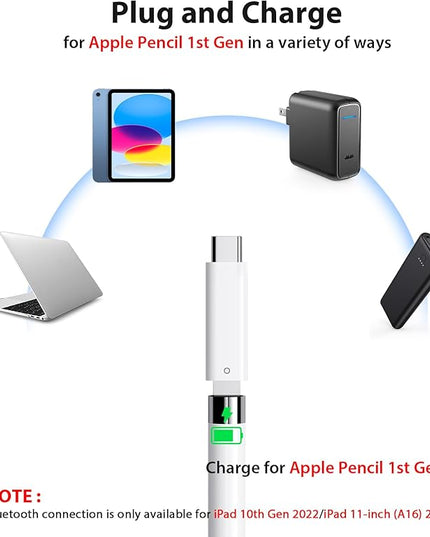 USB C Pencil Adapter for Apple Pencil 1st Generation, USB-C to for Lightning Pencil Charger Adapter Specific Compatible with iPad 10th Gen, Type-C iPencil Dongle Connector for iPad A16 with Pencil 1