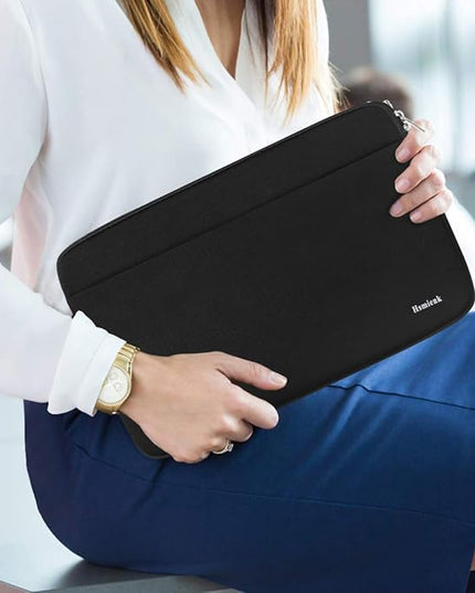 Laptop Case Sleeve 15.6 inch, Shockproof Protective Notebook Case with Accessory Pocket, Briefcase Carrying Laptop Cover for 15.6" HP, ASUS, Dell, Lenovo, Acer, Black