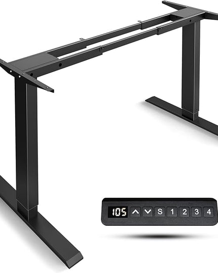 Dual Motor Standing Desk Frame- Height Adjustable Electric Desk Legs, Heavy Duty Sit to Stand Up Desk Base, 4 Memory Settings Controller for Adjustable DIY Desktop, Over 300 lbs Load Capacity